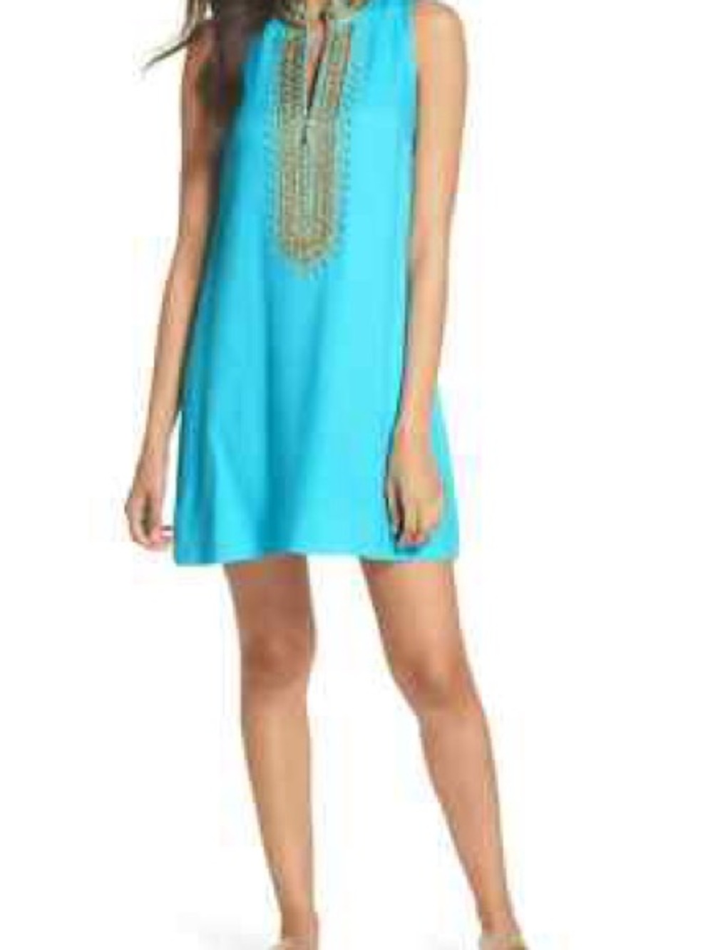Lilly Pulitzer Turquoise Sleeveless Embellished Tunic